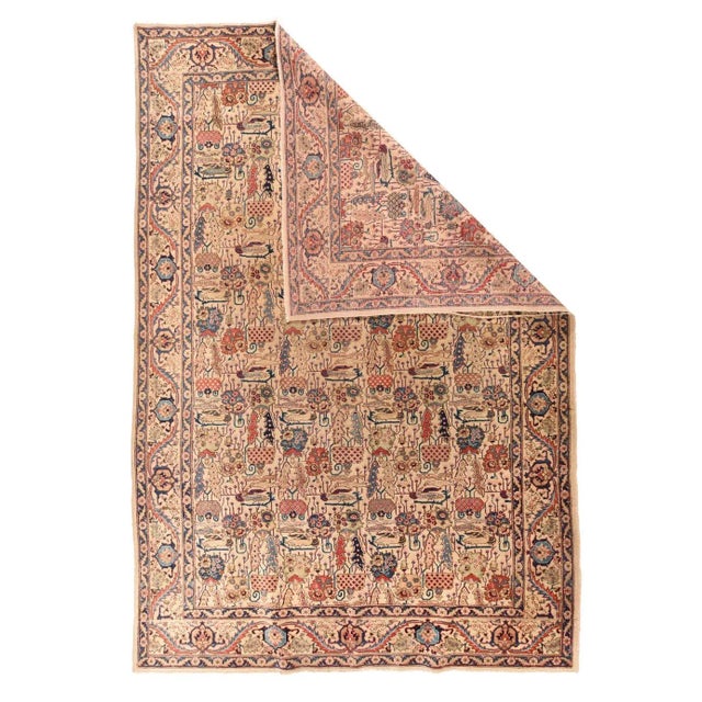 Although a Well-Woven urban creation, this interesting piece shows a columnar, one way tribal textile allover design of...