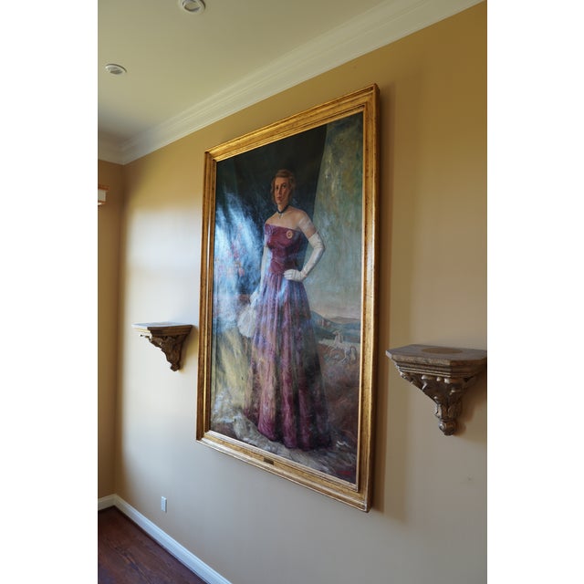 Portraiture Vintage 1947 S. Scalora “Dorris” Oil Portrait Painting For Sale - Image 3 of 11