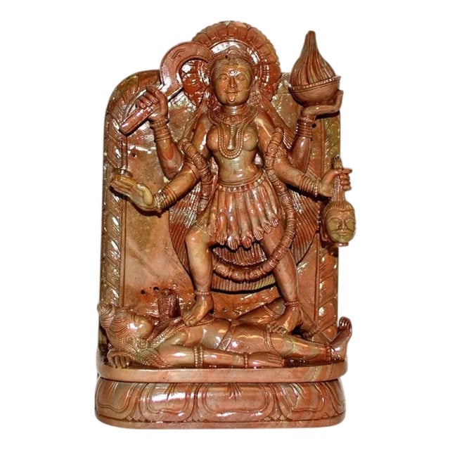Stone Indian Goddess Kali Finely Carved For Sale