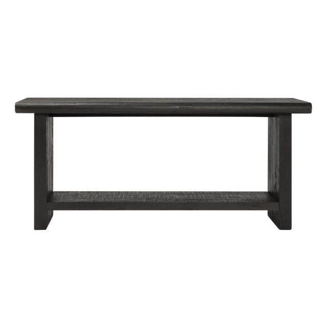 Modern Black Salvaged Wood Console Table For Sale