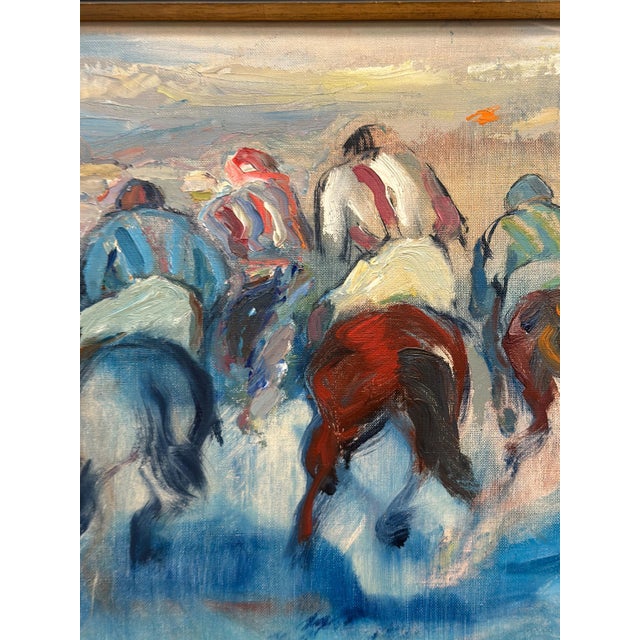 Richard Ingelsson, Jockeys, 1975, Oil on Canvas, Framed For Sale - Image 10 of 18
