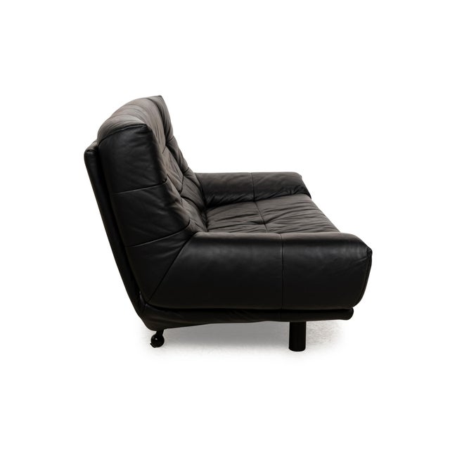 Black BMP Leather Two-Seater Sofa by Rolf Benz For Sale - Image 8 of 11