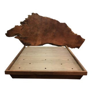 Modeen Live Edge Walnut Slab King Bedframe For Sale