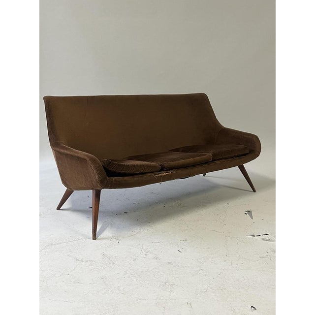 Brown Scandinavian Three-Seater Sofa, 1960s For Sale - Image 8 of 13