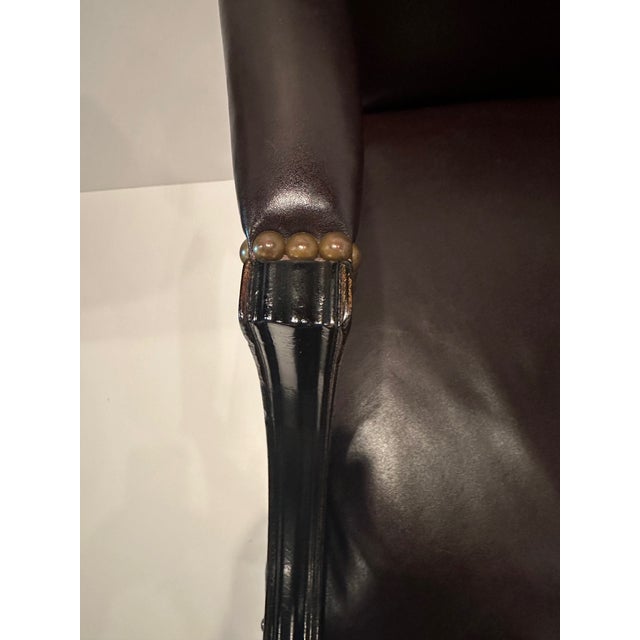 George III Style Mahogany & Leather Armchairs -A Pair For Sale - Image 11 of 12