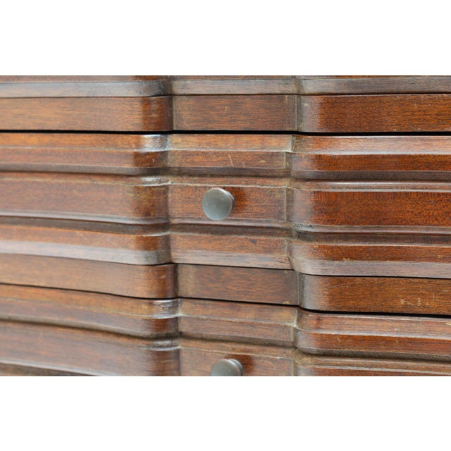 Brown Vintage Bedside Tables with Marble Top, 1930s, Set of 2 For Sale - Image 8 of 10