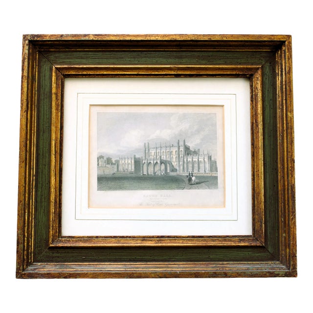 Circa 1836 Framed Original English Watercolor Engraving/Gliding For Sale