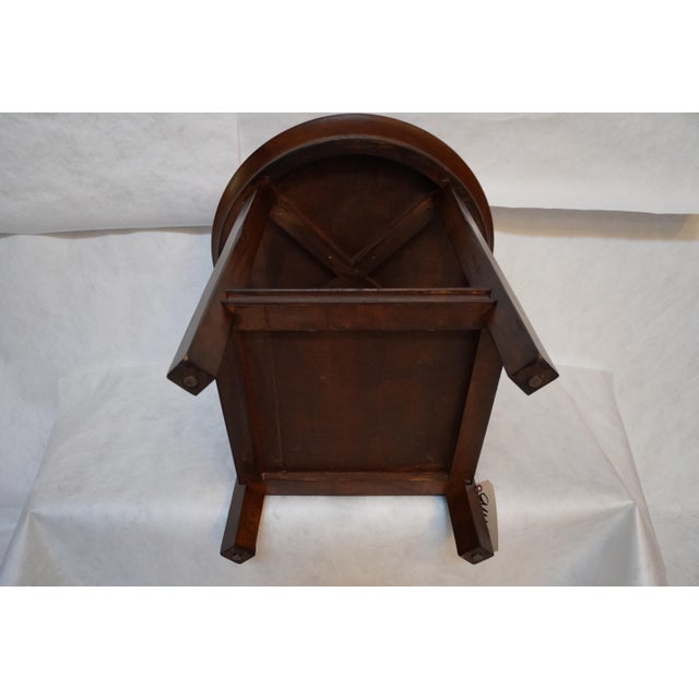 Traditional Round Wood Side Table With Lower Shelf For Sale - Image 9 of 16