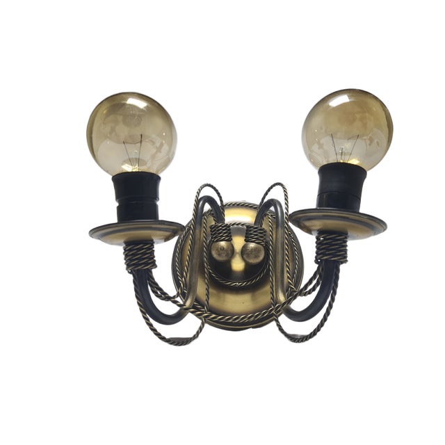 Art Nouveau Two-Armed Wall Lamp, Poland, 1970s For Sale - Image 12 of 18