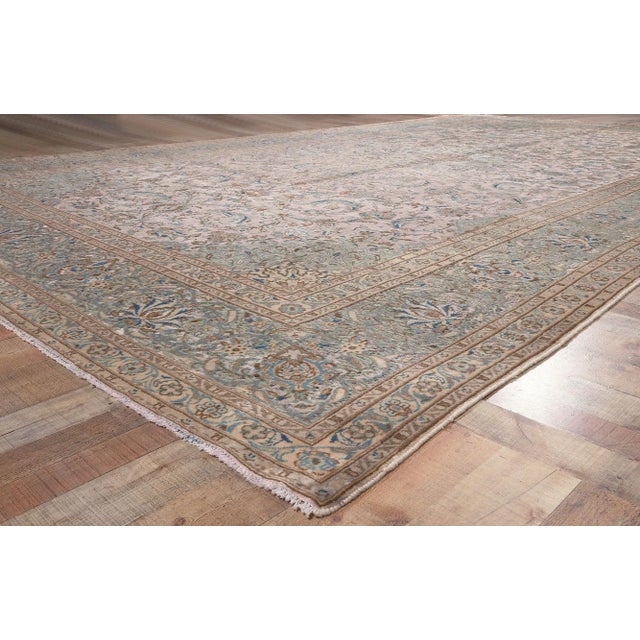 Textile Mid 20th Century Handcarved Vintage Persian Kashan Rug, 11'1 X 19'4 For Sale - Image 7 of 10