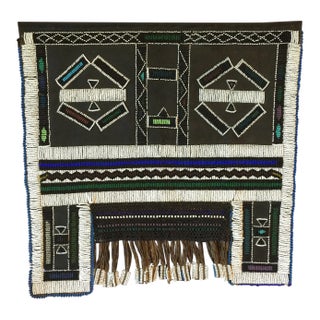 Vintage South African Ndebele Leather Beaded Wedding Mapoto For Sale