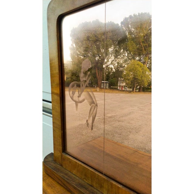 Italian Art Deco Credenza in Walnut with Mirrors For Sale - Image 10 of 18