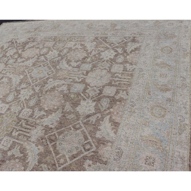 Early 21st Century Modern Tabriz Design Rug by Keivan Woven Arts in Warm Brown Tones 9'3 X 11'8 For Sale - Image 5 of 17