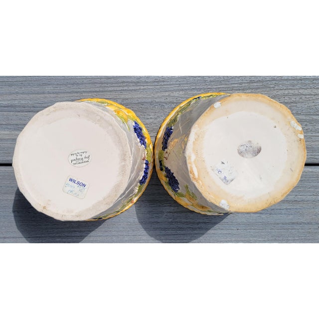 1980s 1980s Jay Willfred Hand Painted Ceramic Planters, 2 Pieces For Sale - Image 5 of 6