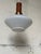 White 1960s Mid-Century Modern Teak and Opaline Glass Pendant Light Scandinavian Ceiling Lamp For Sale - Image 8 of 9