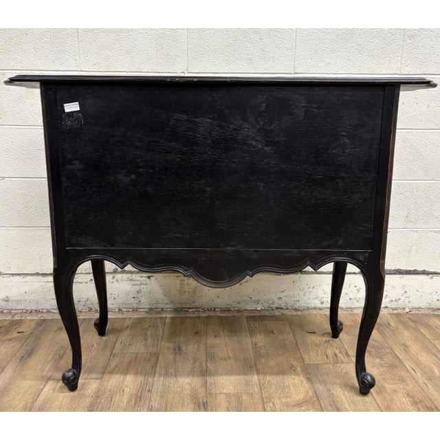 Vintage French Louis XV Style Three Drawer Distressed Commode Dresser For Sale - Image 10 of 10