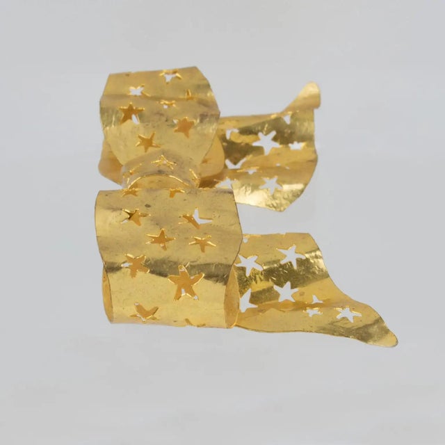 Metal Sonia Rykiel Paris Giant Gilded Bow Brooch For Sale - Image 7 of 8