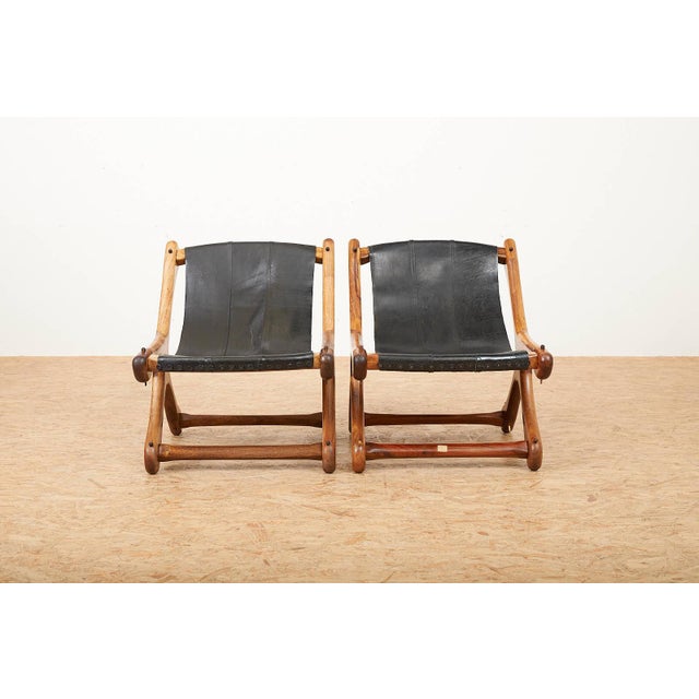 Leather Chair Sloucher in Rosewood, 1960s For Sale - Image 9 of 14