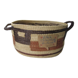 1970s Wounaan Indian Hand-Woven Classic Greek Key Panama Basket