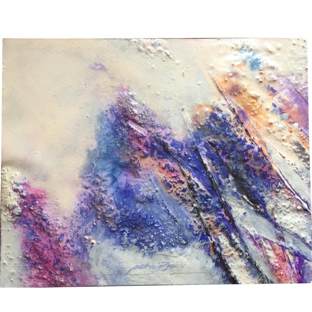 Patricia Zippin "Rainbow Bubbles" 1980s Mixed Media Abstract Painting