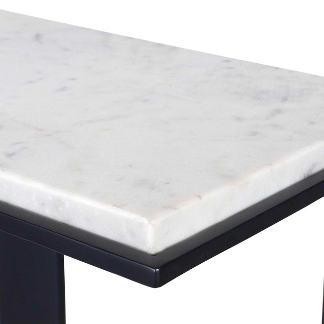 Kenora White Marble Accent Table For Sale - Image 11 of 11