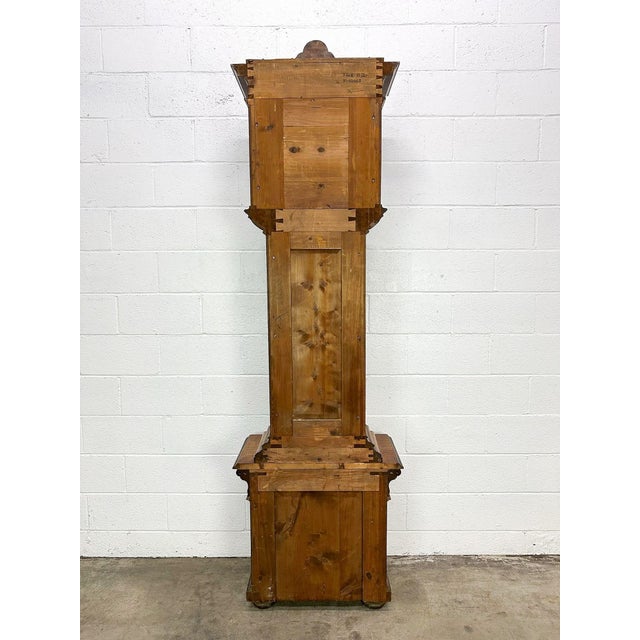 Brown 19th Century Austrian Long Duration 90 Day Grandfather Clock For Sale - Image 8 of 12