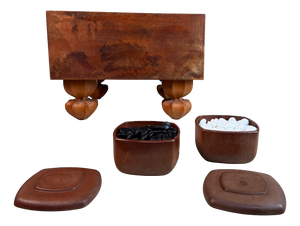 Japanese Wooden Go Set Goban with Stones, 1960s