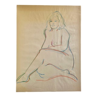 1960s Figurative Gesture Drawing on Newsprint - For Sale