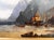 Textile 19th Cen Norway Coastal Landscape Oil Painting in 1883 Gold Leaf Frame 19" X 26" For Sale - Image 7 of 8