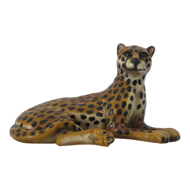 Ceramic Jaguar Statue Chairish