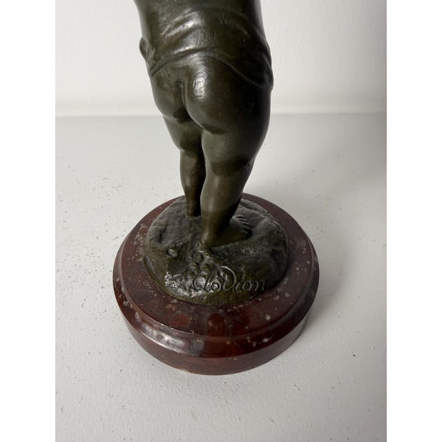 Clodion, Small Sculpture Depicting Cupid, 1700, Bronze on Marble Base For Sale - Image 14 of 16