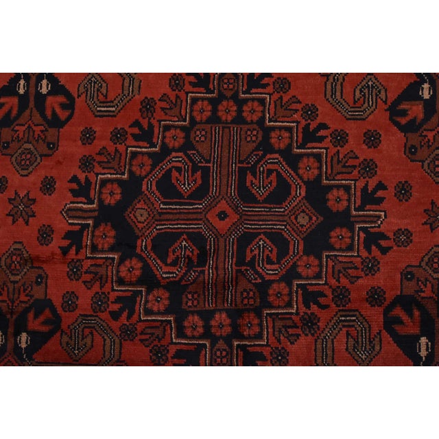 Turkmen Rug 9’11” X 12’11” Red Wool Tribal Hand-Knotted Oriental Carpet For Sale - Image 10 of 14