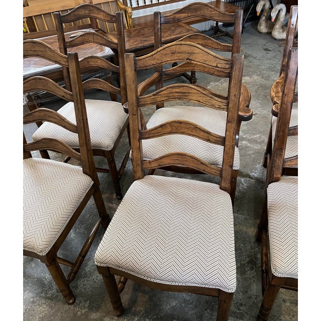 C. 1980 Guy Chaddock English Ladderback Chairs Set of 6 For Sale - Image 10 of 12