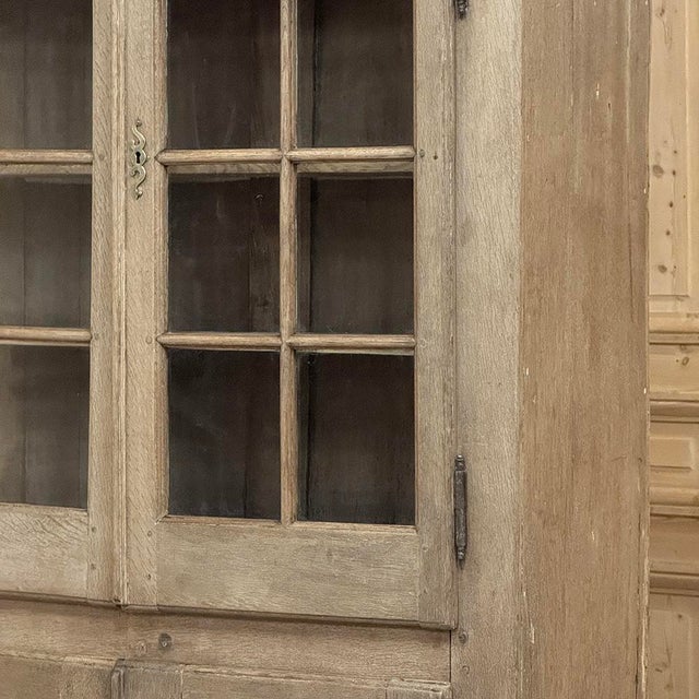 18th Century French Provincial Stripped Oak Bookcase For Sale - Image 11 of 18