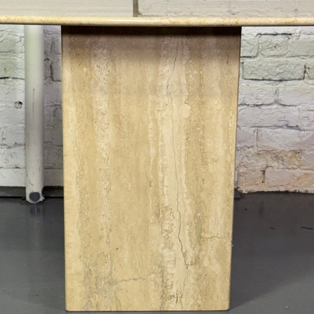 1980s Italian Travertine Marble Console Table For Sale - Image 4 of 9