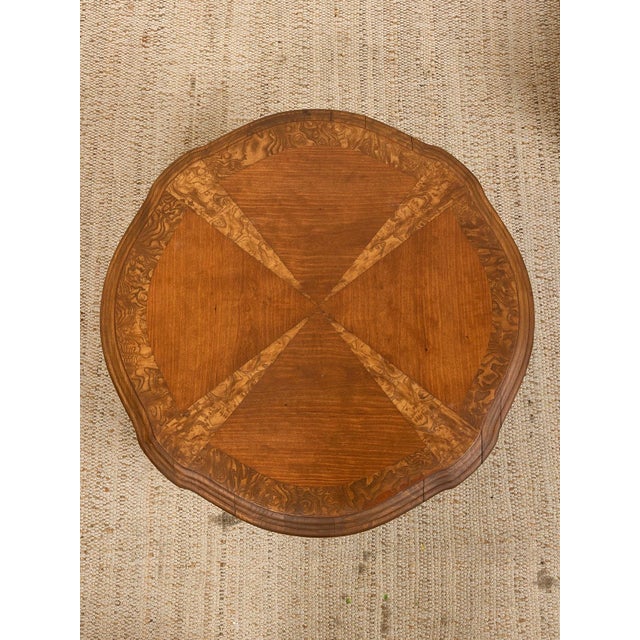 Black Vintage Burlwood Top Occasional Side Table For Sale - Image 11 of 12