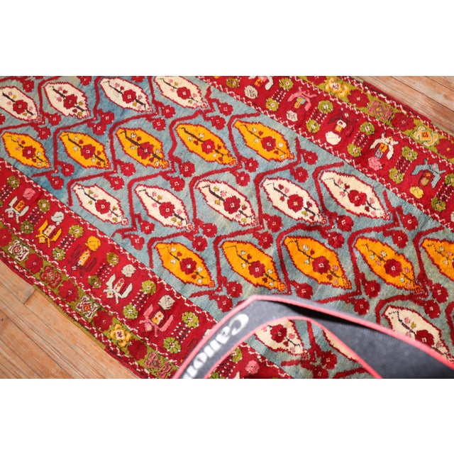 Antique Zabihi Collection Turkish Milas Exquisite Bright Runner - 3'7" x 13'6" For Sale In New York - Image 6 of 10