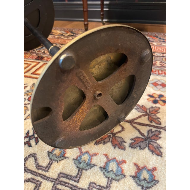 Black Charming Vintage, Weighted Metal Painted Butler’s Caddy/Cocktail Tray For Sale - Image 8 of 9