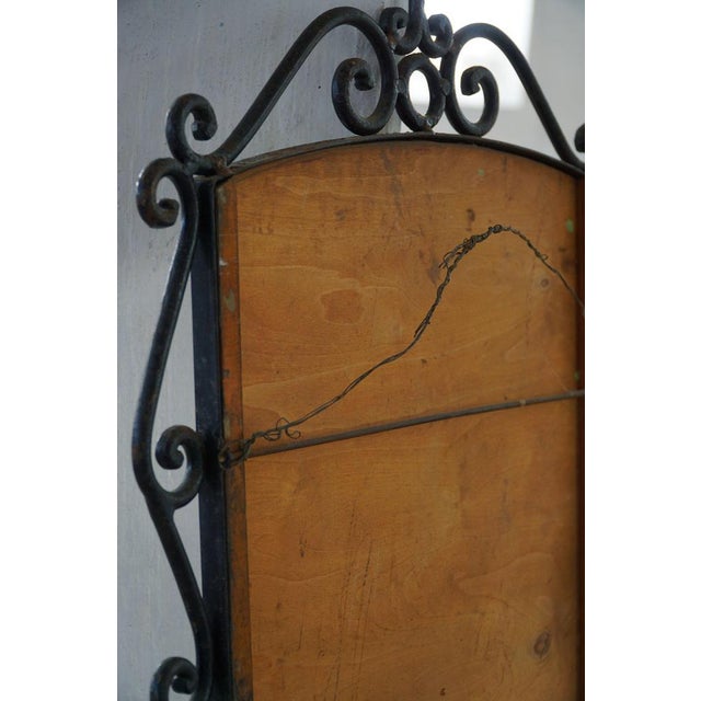 Metal Mid-Century Modern Brutalist Wrought Iron Wall Mirror, France, 1950s For Sale - Image 7 of 12