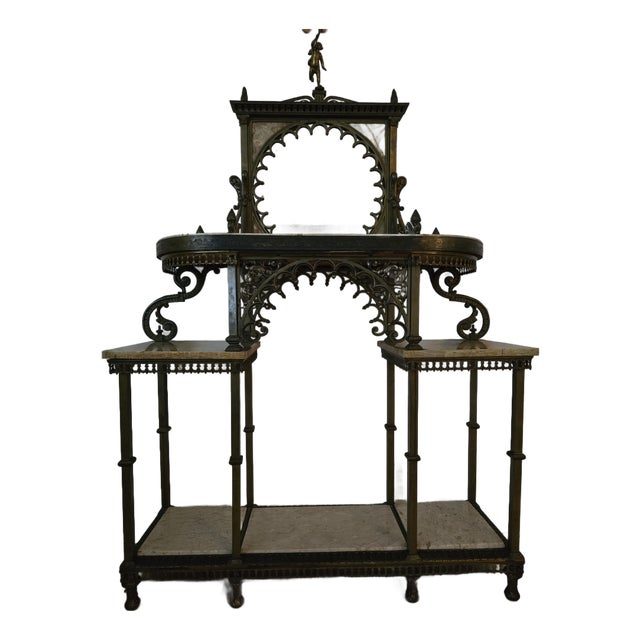 1900-1909 Cherub Cupid Bronze Etagere For Sale