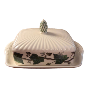Vintage Wedgwood Edme Queen's Ware With Ivy Covered Butter Dish