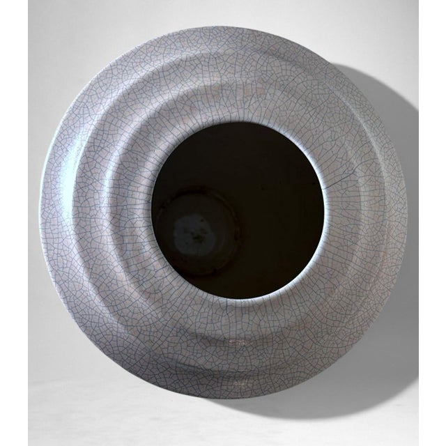 White Art Deco French Craquelé White Ceramic Vase For Sale - Image 8 of 18