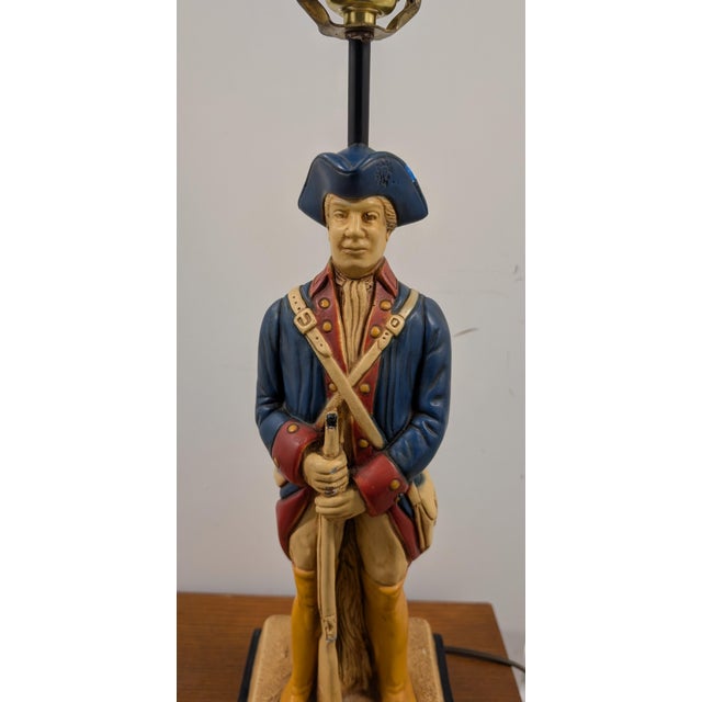 Mid 20th Century Vintage 1960 Colonial Soldier Table Lamp For Sale - Image 5 of 9
