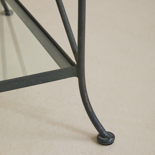 Vintage French Iron + Glass Console For Sale In Chicago - Image 6 of 11