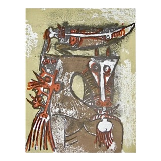 Wifredo Lam Original Lithograph Double Personnage 1979 XXe Siecle For Sale