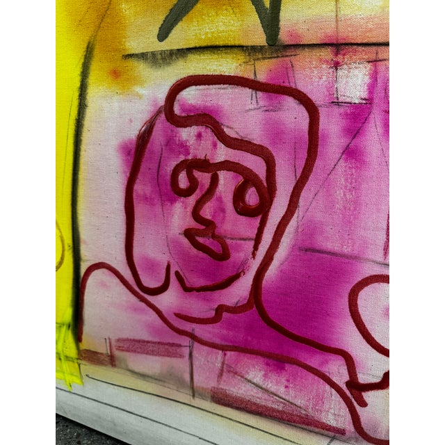 1980s Pair of Oversized Jack Compton Colorful Abstract Mixed Media Paintings on Canvas 60x46" For Sale - Image 15 of 17