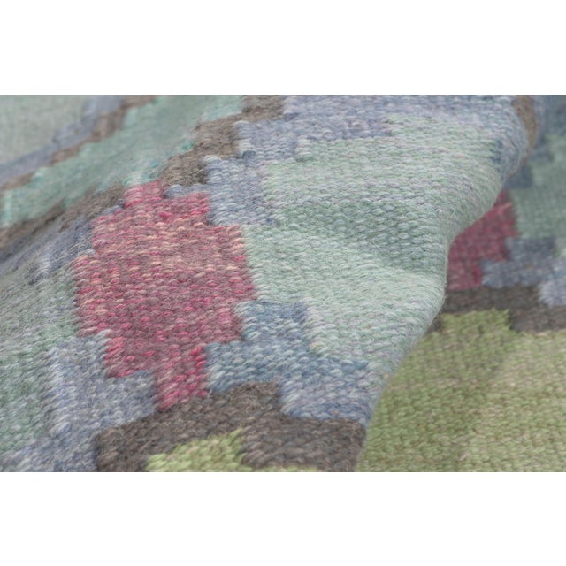 Sky Blue Judith Johansson Swedish Rollakan Rug, 06'03 X 08'03 For Sale - Image 8 of 13