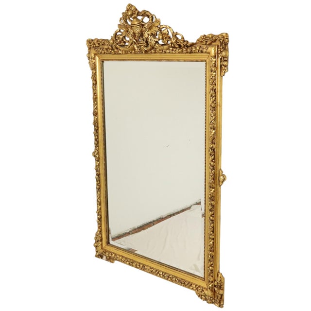 Antique French Gold Bevelled Mirror, 1890s For Sale - Image 16 of 18