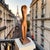 Copper Vintage Hand-Carved Modernist Nude Female Wood Sculpture, 32”h For Sale - Image 8 of 12