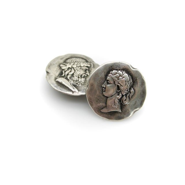 Late 19th Century Late 19th Century Pair of Victorian George Shiebler Sterling Silver Homeric Cufflinks For Sale - Image 5 of 9